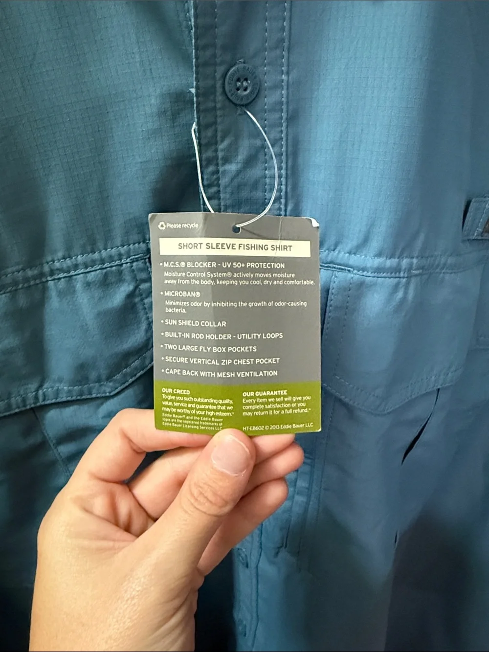 Eddie Bauer Teal Short-Sleeve Lightweight Shirt-Jacket
